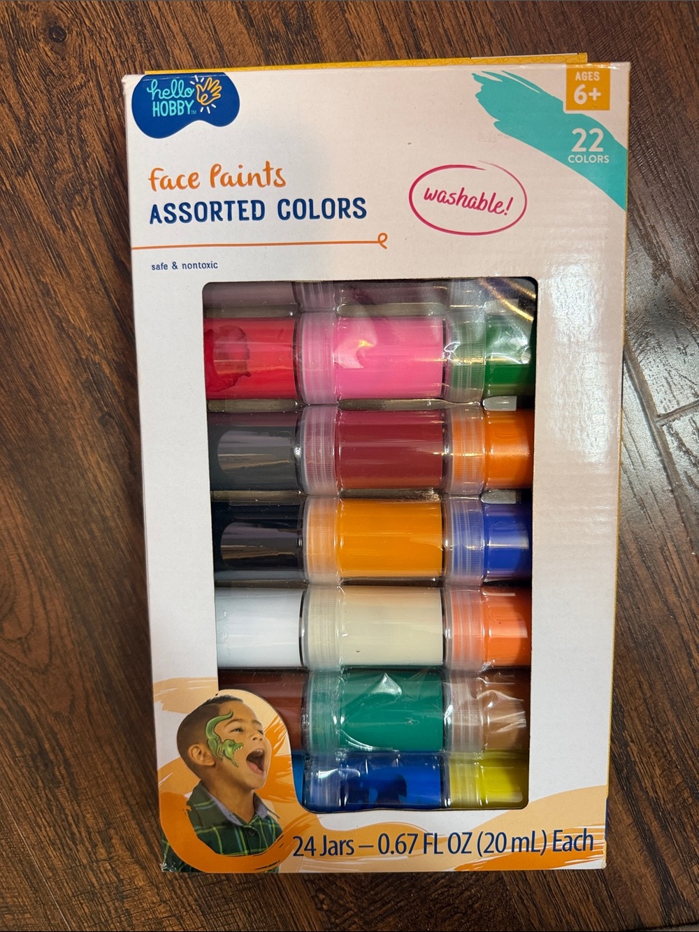 Set of 22 Jars of Assorted Colored Face Paints
